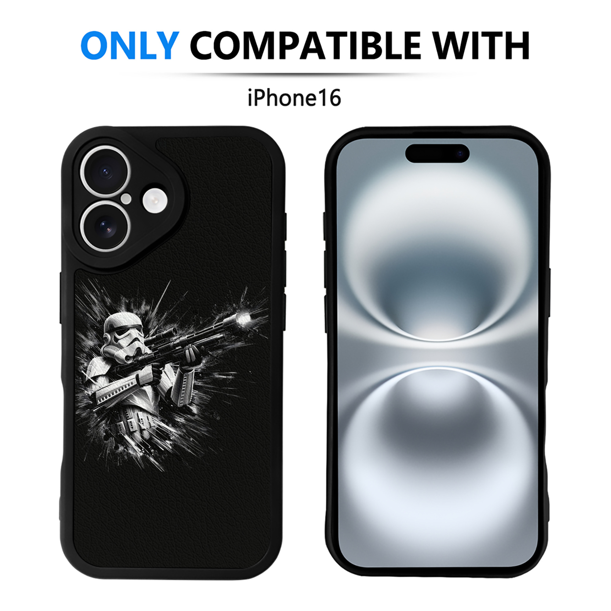 （画像用） スター・ウォーズ Star Wars 【iPhone 16シリーズ対応】シリコンスマホケース（レザー調） 材質：シリコン